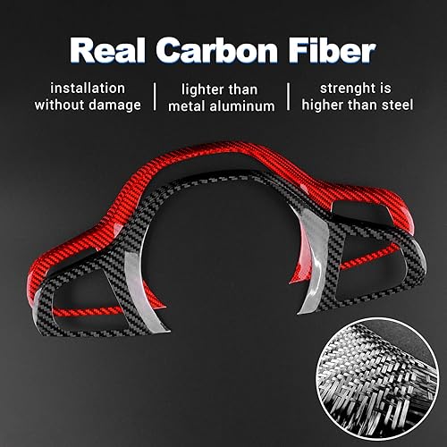 Miniatura 10 de AIRSPEED Funda de marco de botón para volante BMW, accesorios de volante de fibra de carbono real, adhesivo decorativo interior para BMW G20 Z4 G29