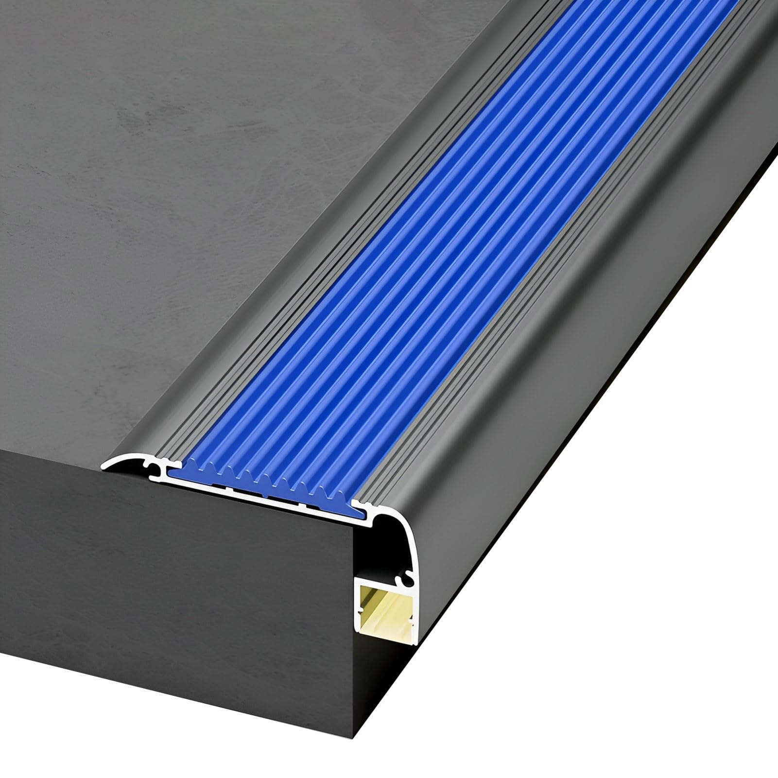 Perfil LED de aluminio para escaleras exteriores con peldaño antideslizante de 120 cm