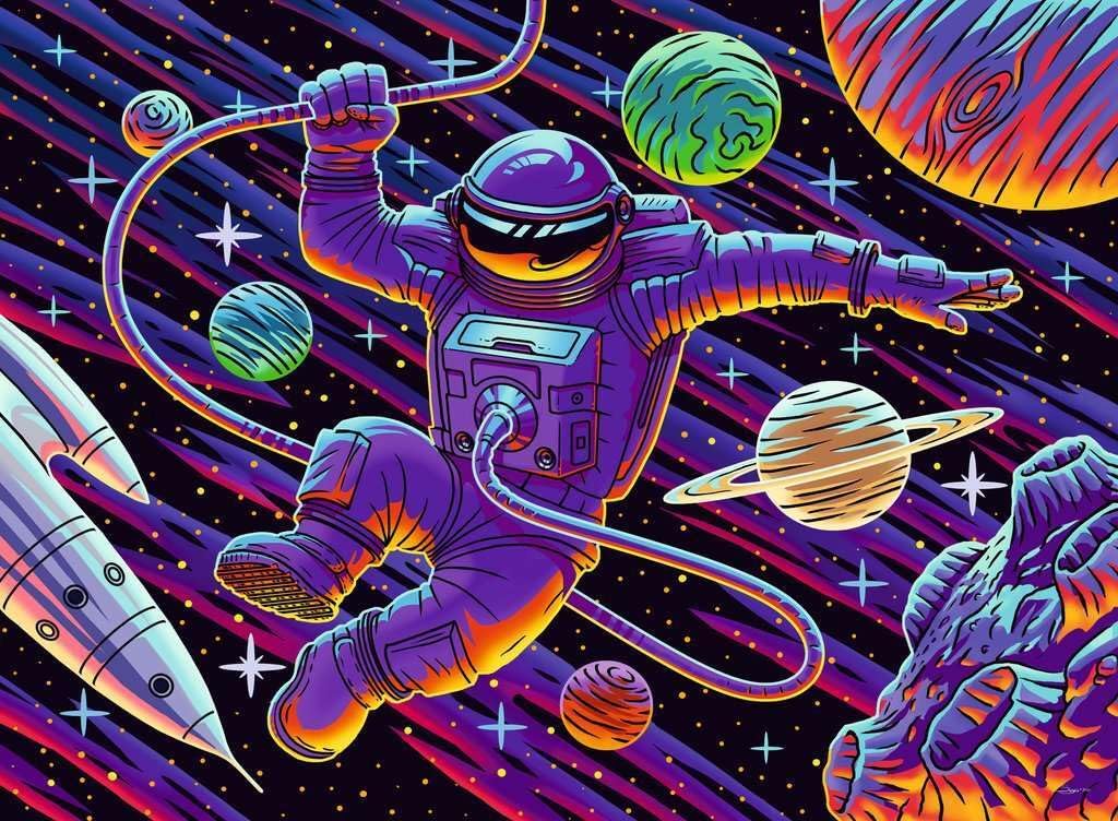 Ravensburger - Outer Space Adventure - 200 Piece XXL Glow‑in‑the‑Dark Jigsaw Puzzle - Exciting Galaxy Scene with Planets and Rockets - Bright, Engaging Artwork - Screen‑Free Fun - Children Age 8+