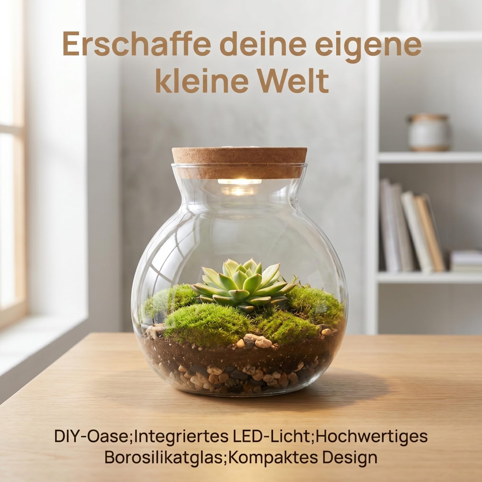 NUOBESTY Landschaftsflasche Tank Fisch Landschaftsbau Flasche Flasche Klare Vase Terrarium Led-Topf Glaswaren Sehr Glas Mit Deckel Mikrolandschaftshalter Hochwertiges