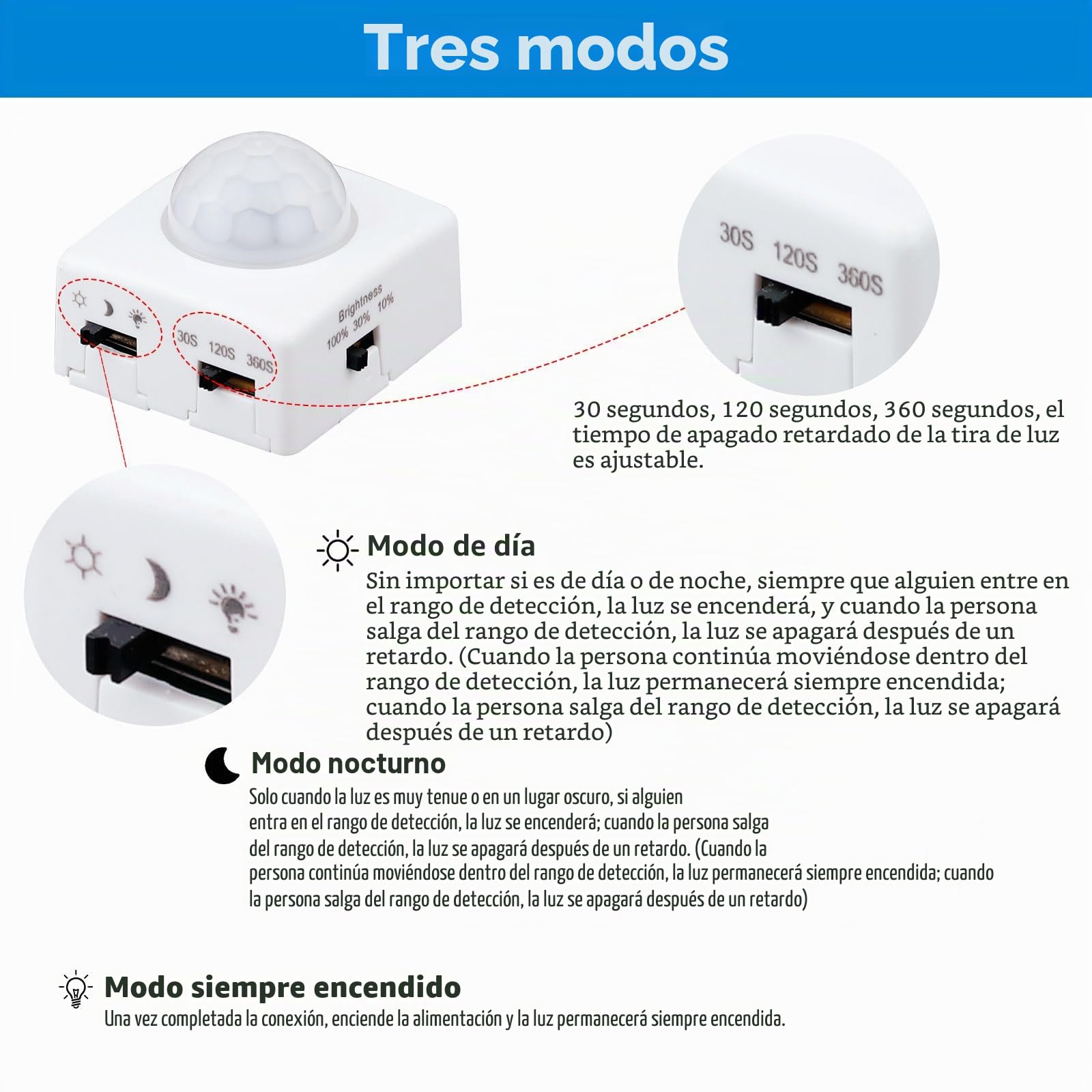 GOMING 24V 10M Sensor de Movimiento COB LED Tira de Luz Blanco Natural 4000K CRI 93+ IP20 No Impermeable con 24V 3A Adaptador de Corriente para Armarios de Cocina Escalera Escaparate Dormitorio Cama