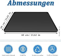 Covoraș din silicon pentru frigider VIQIHEOE 60 x 60 cm, tavă colectoare cu margine înălțată pentru mașina de spălat, negru 2