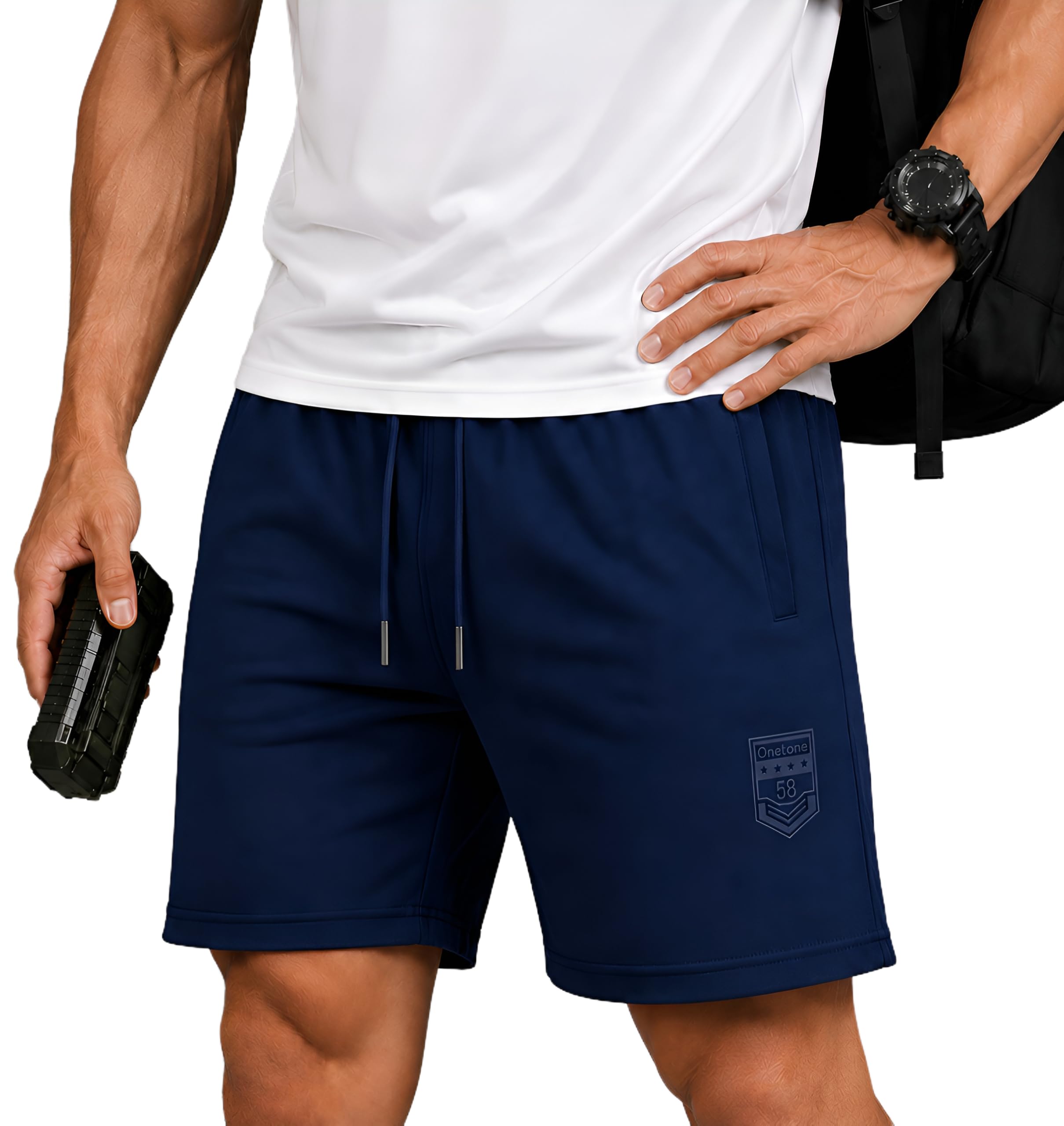 Shorts for Men Cotton with Hidden Zipper Pockets – Sports Shorts for Man Designed for Gym Workouts, Running, Yoga, Training, Travel and Everyday Comfort-image-36