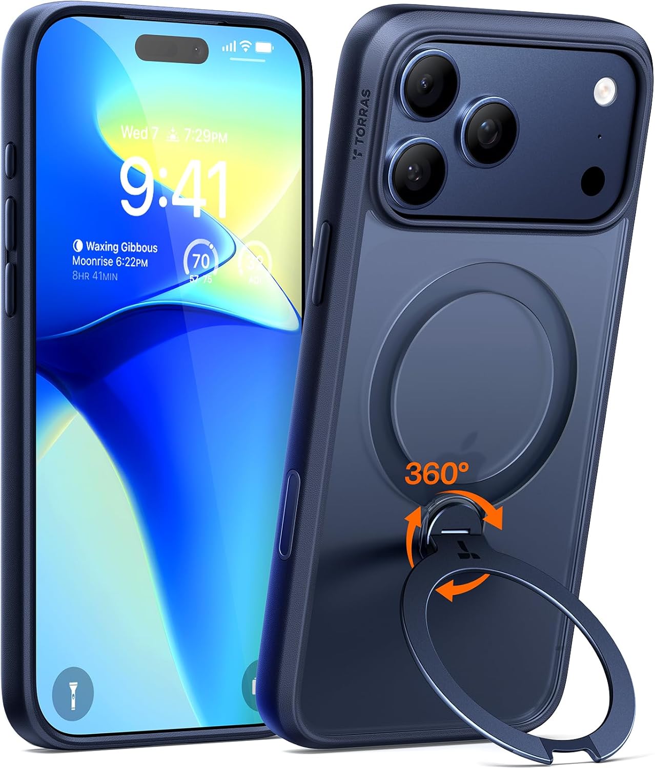 TORRAS iPhone 17 Pro 用 ケース【多機能一体・360°新定点回転スタンド】 Magsafe対応 【Ostand Q3 Spin】高耐久性 耐衝撃 ゼンマイ式スタンド リング 縦横両対応 マグネット搭載 急速充電対応 指紋防止 ミッドナイト・ブルー Amazonで販売中 TORRAS iPhone 17 Pro 用 ケース【多機能一体・360°新定点回転スタンド】 Magsafe対応 【Ostand Q3 Spin】高耐久性 耐衝撃 ゼンマイ式スタンド リング 縦横両対応 マグネット搭載 急速充電対応 指紋防止 ミッドナイト・ブルー Amazonで販売中