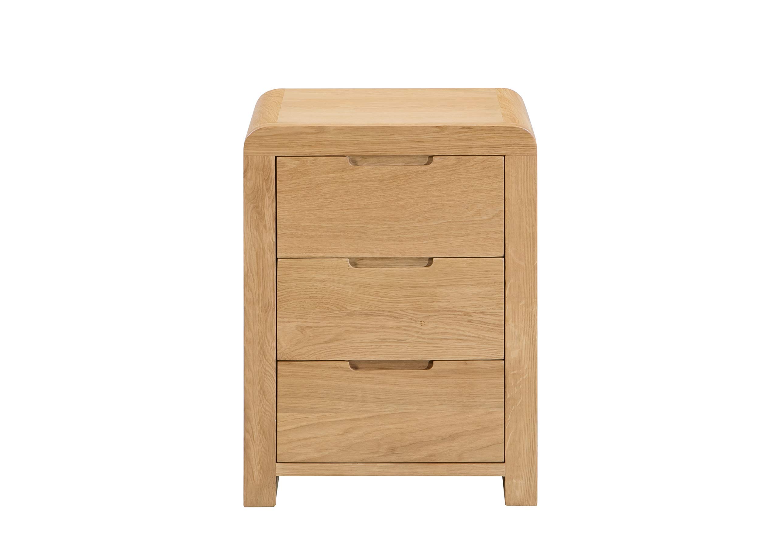 Julian Bowen Curve 3 Drawer Bedside, Oak