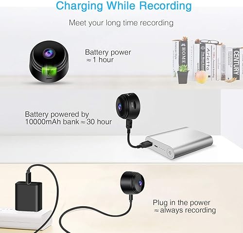 Vista 3 de Mini Cámara Espía WiFi HD 1080P Cámara Oculta Inalámbrica Cámara de Video Pequeña Cámara de Niñera con Visión Nocturna y Activada por Movimiento