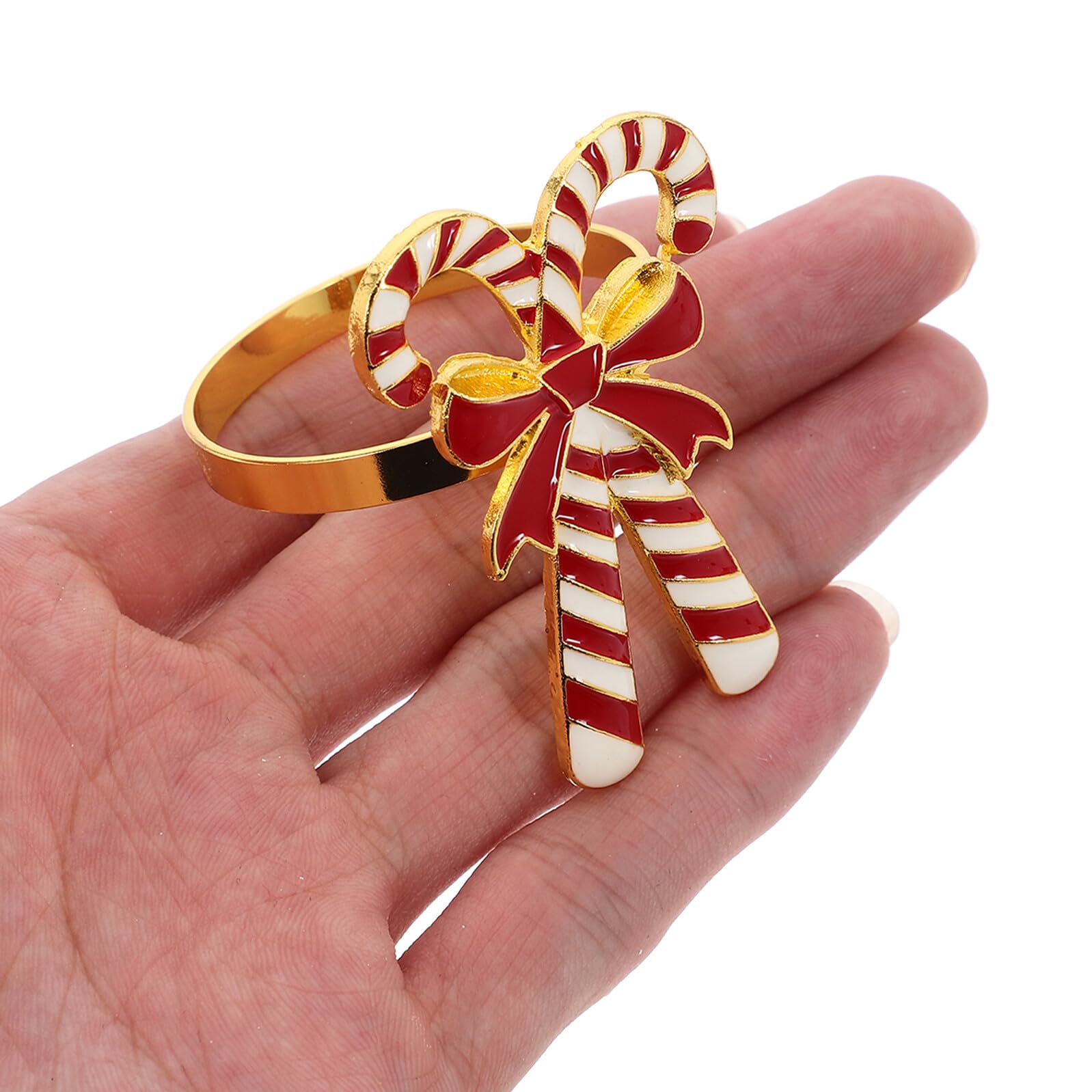 jojofuny Lot de 4 Ronds de Serviette Noël en Alliage Nœud Décoratif Rouge, Porte-Serviettes pour Décoration de Table Festive, Accessoires de Fête et Fixateur de Serviette pour Repas de