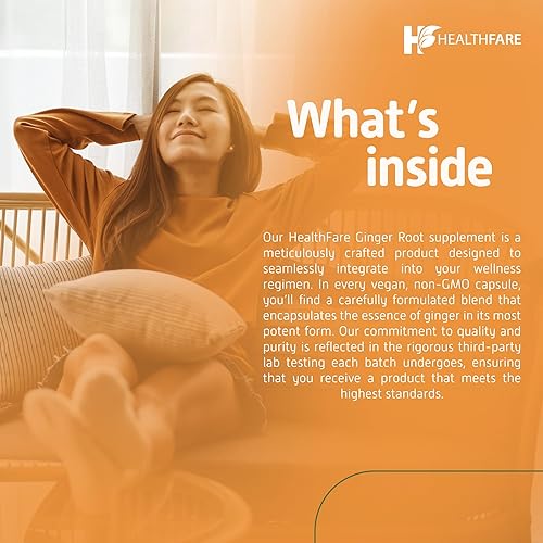 Miniatura 4 de Healthfare Cápsulas de raíz de jengibre de 4000 mg  200 unidades  Suplemento ultra fuerte  Sin gluten y sin OMG