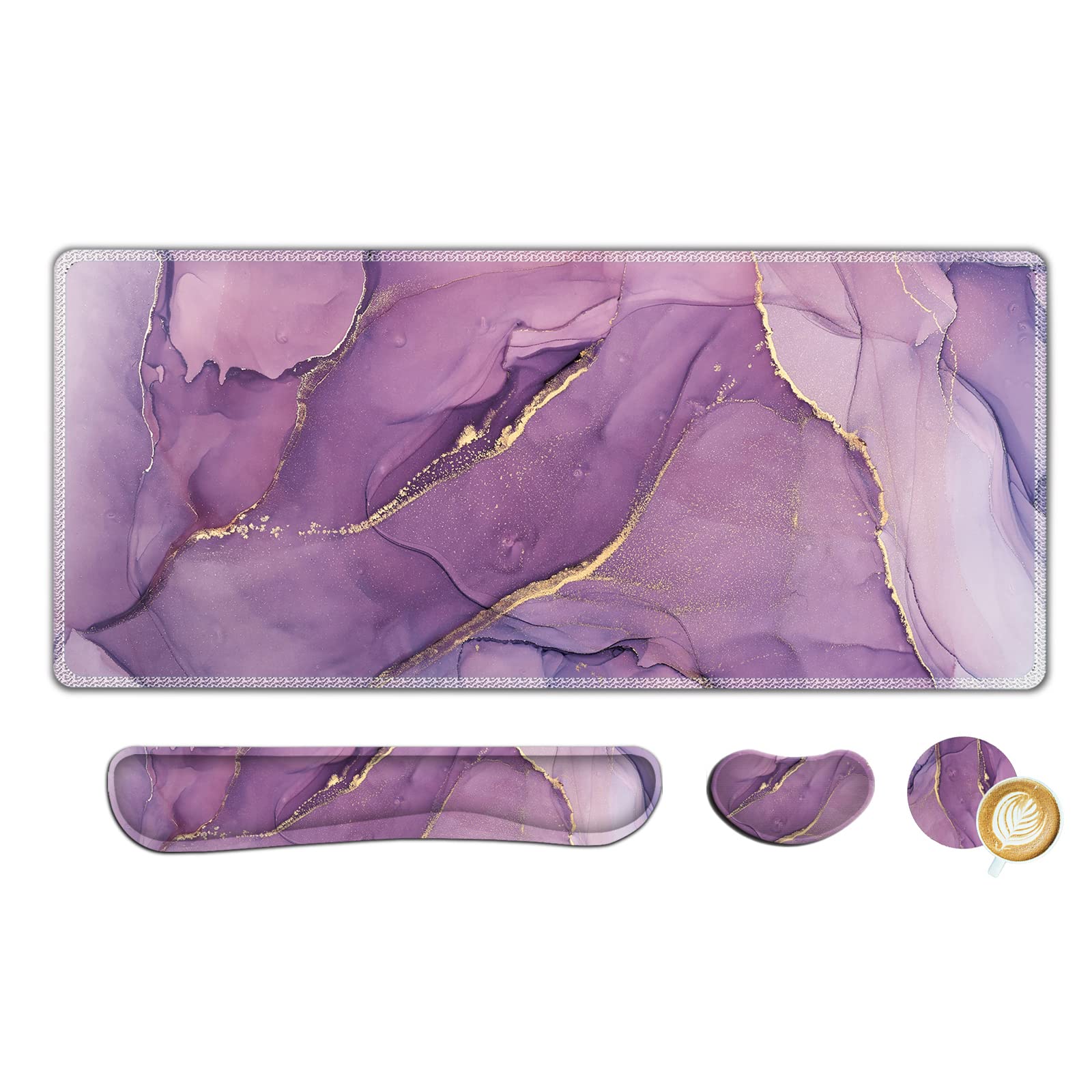 AIMSA Gaming Mouse Pad Set - Wrist Rest & Coaster -15