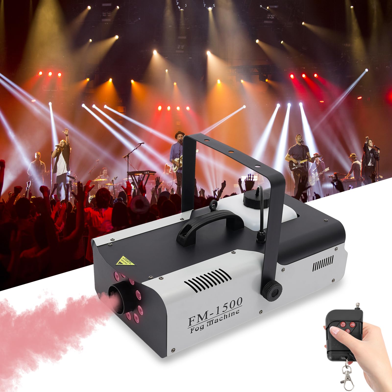 1500W Máquina de humo de control remoto con luces LED | Cool y Hermosa Máquina de niebla Equipo de escenario | Bar Fiesta Sala privada Boda Halloween espectáculos DJ