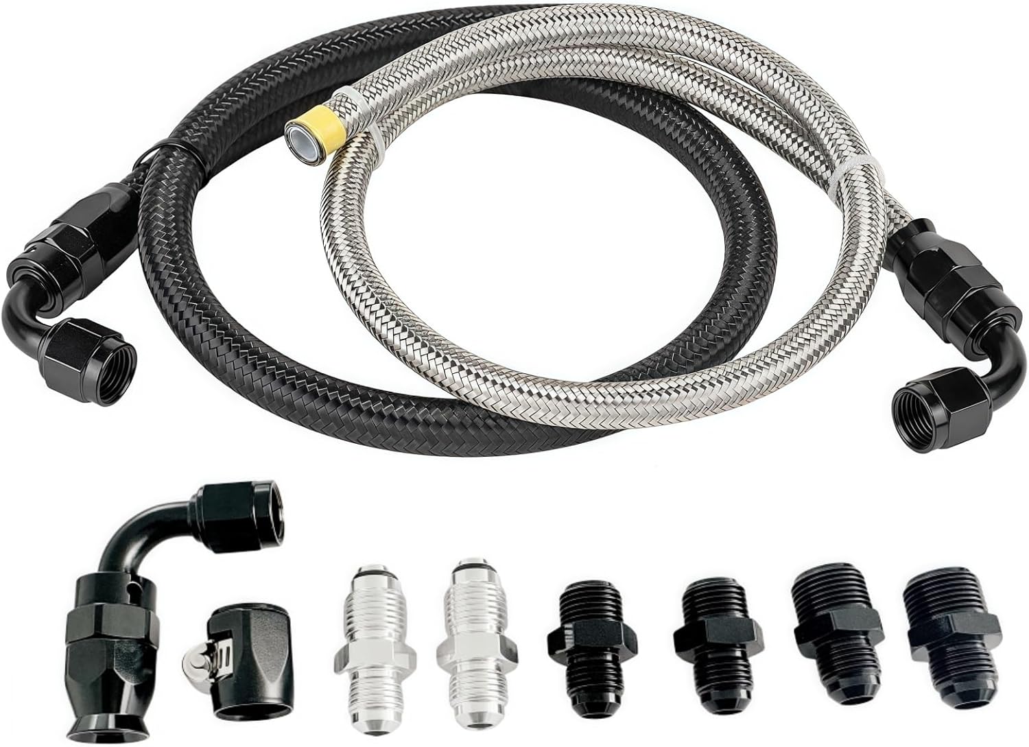 Power Steering Pump Hose Kit 25Inch 6AN Compatible with Chevy C10 LS Swap Connects GM Type 2 Power Steering Pump