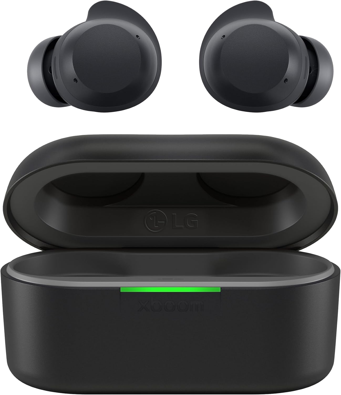 LG xboom Buds Plus, xboom Signature Sound by will.i.am with Graphene Drivers, Hybrid Active Noise Cancellation, Up to 30 Hours of Battery, IPX4 Water Resistant, Black