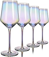 Vista 9 de CUKBLESS Juego de 6 vasos de Martini iridiscentes, copas de champán Coupé, sopladas a mano, vintage acanalado, cóctel para margarita, whisky