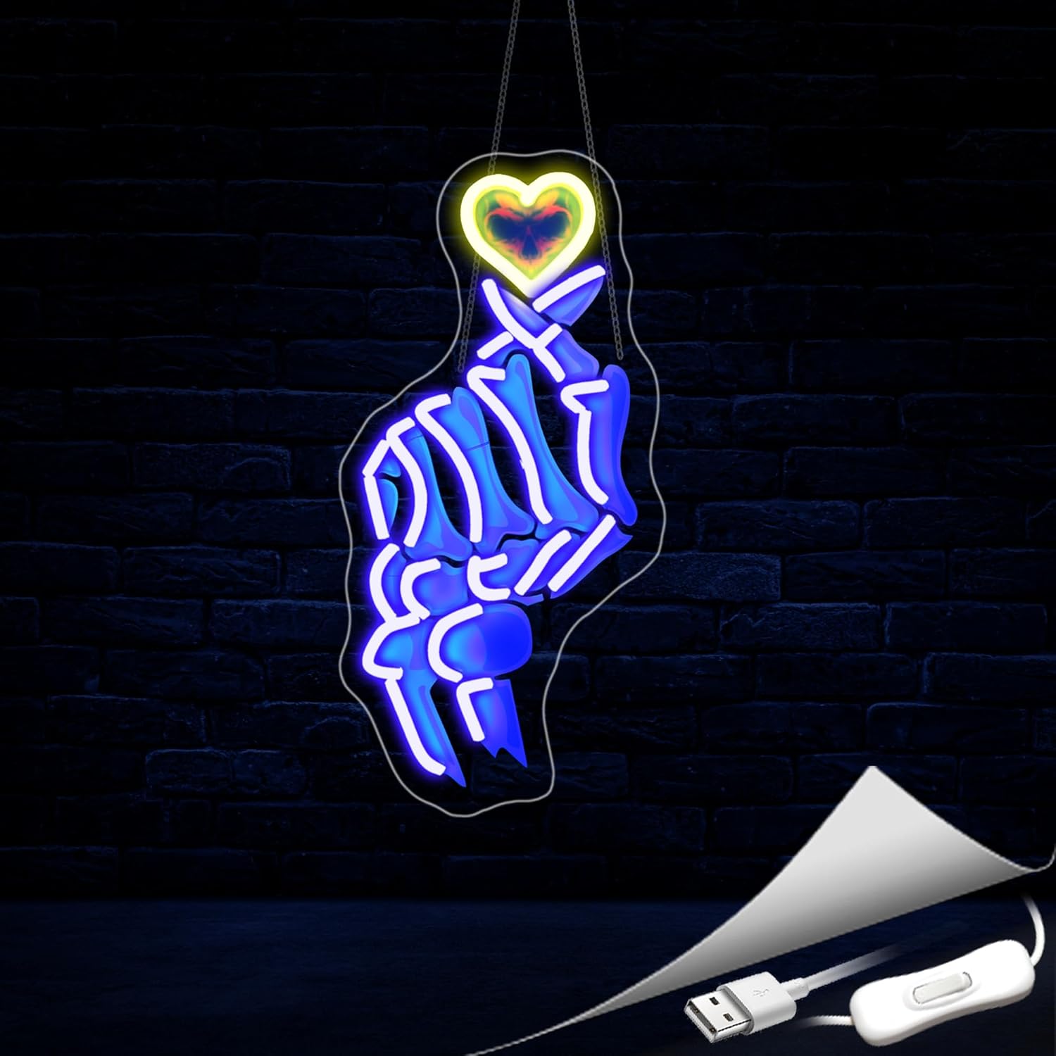 Neon Sign, Hand Neon Signs for Wall Decor - Love LED Signs for Bedroom, Man Cave, Party, Club, Bars - USB Powered Light Up Sign Decorations - Image 5
