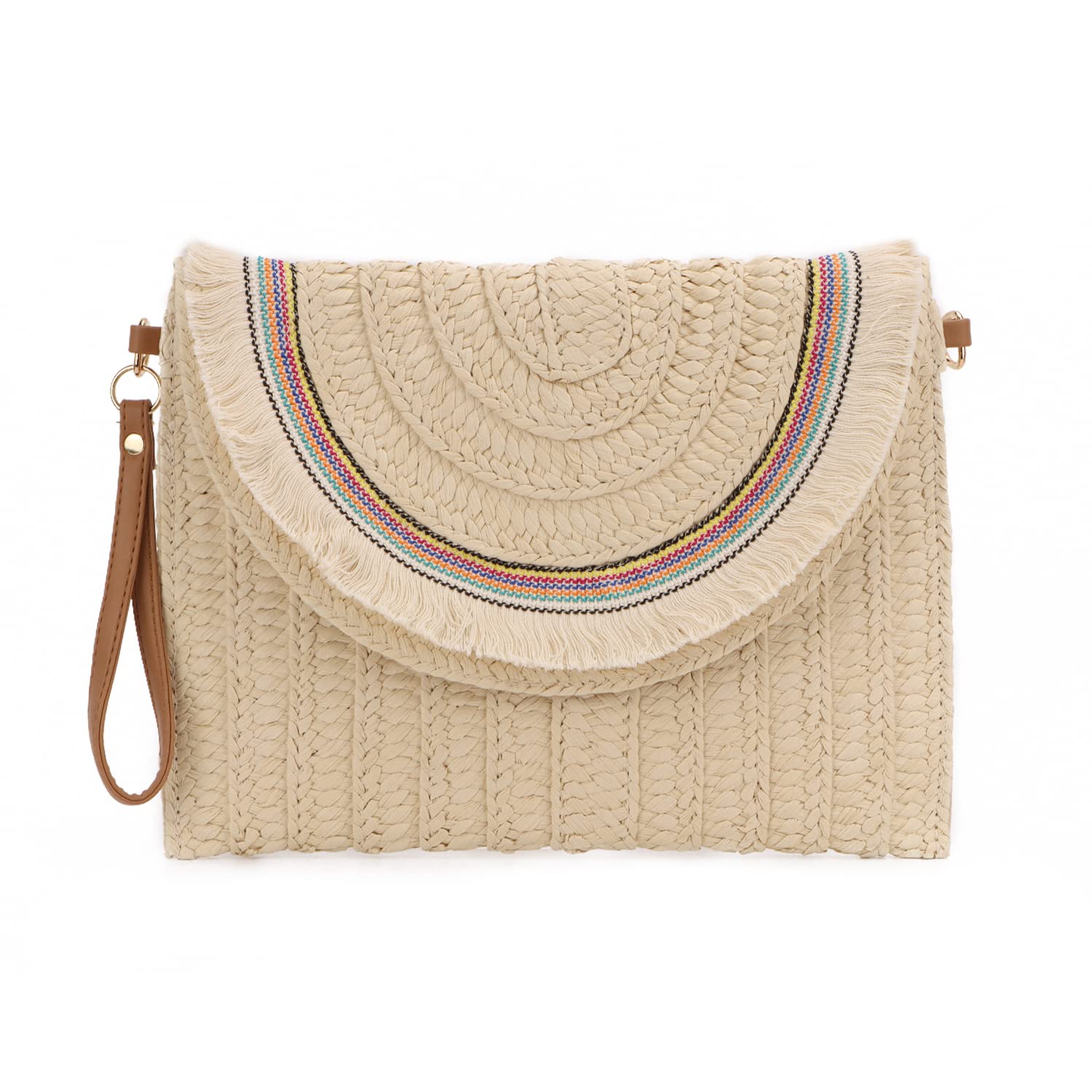 Syrads Bolso de paja para la noche Bolso de paja para la playa Bolsos para mujeres Bolsos tejidos a mano para el verano