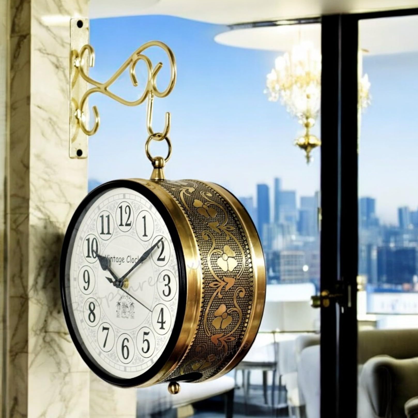 Vintage Handcrafted Wall Clock - Black Iron -18