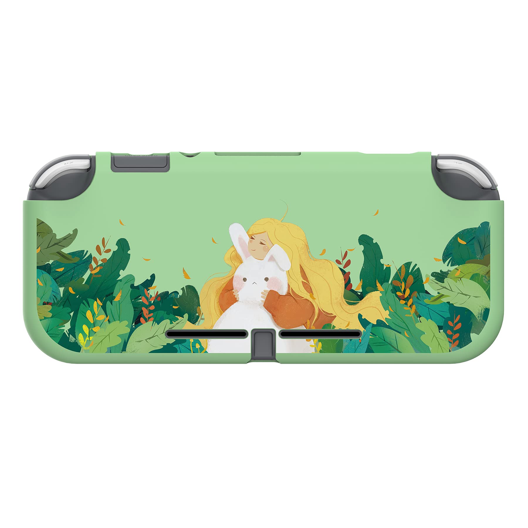 eXtremeRate PlayVital Cover per Nintendo Switch Lite,Custodia Protettiva Copertura TPU Morbido Carino per Nintendo Switch Lite Console,Coniglio e Ragazza