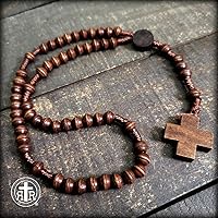 Vista 2 de Simple Living Wood Catholic Rosary - Rugged Rosary