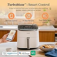 Vista 3 de Cosori TurboBlaze - Freidora de aire 9 en 1 de 6 cuartos de galón, control inteligente, 90 ° a 450 °F, recordatorios de agitación, calentamiento