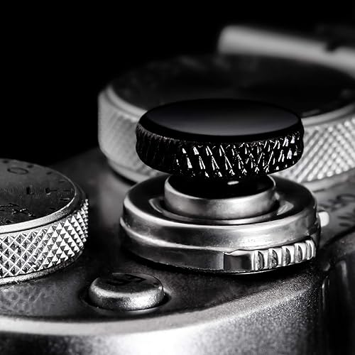 Botón del obturador de la cámara (paquete de 2) negro de lujo y delicado botón de liberación suave del obturador