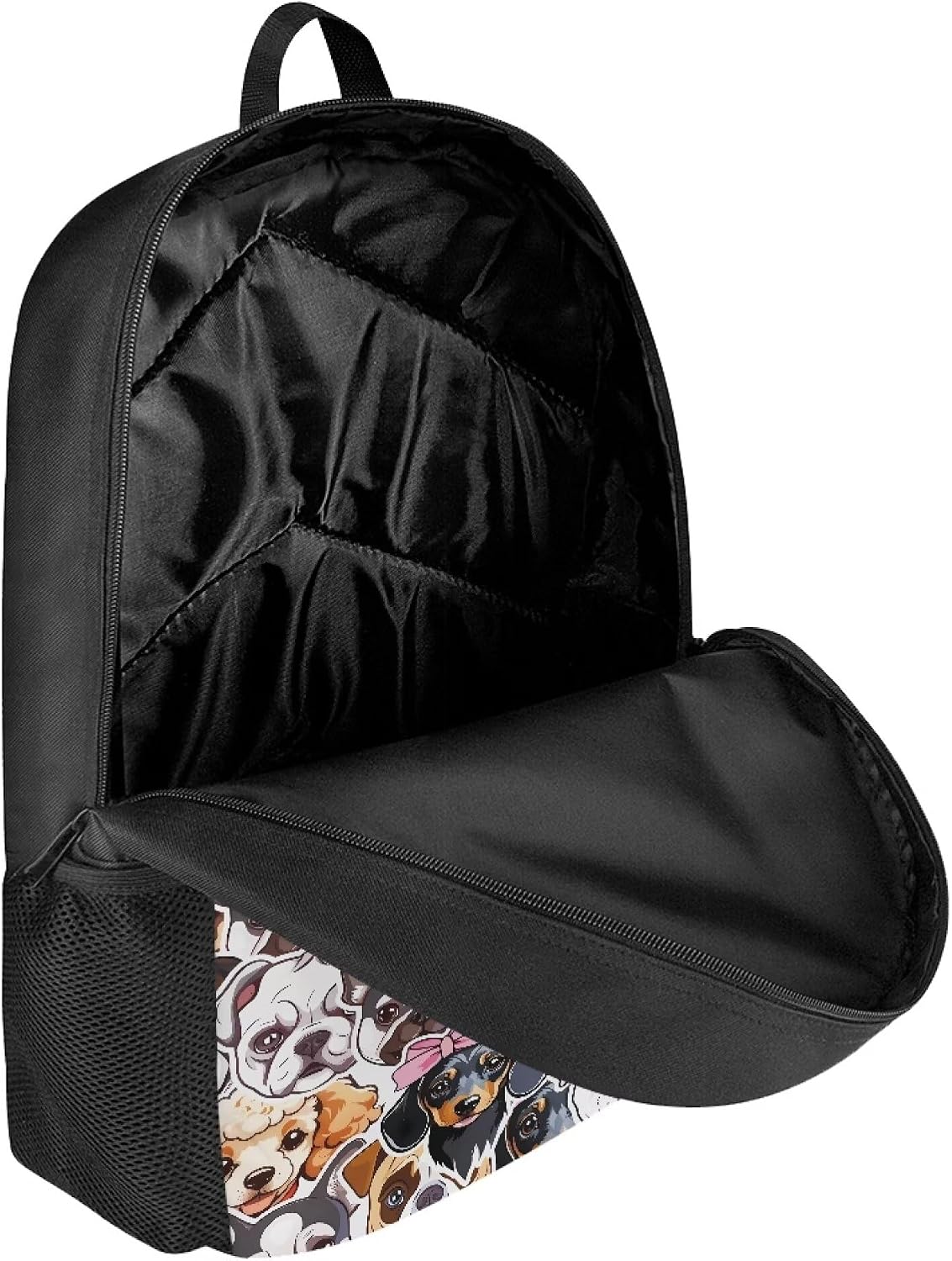 Simple School Bag for Kids Funny Dog Backpack for Student Cute Print Large Capacity Bookbag with Adjustable Shoulder Straps Lightweight Sturdy Backpack for Boys Girls
