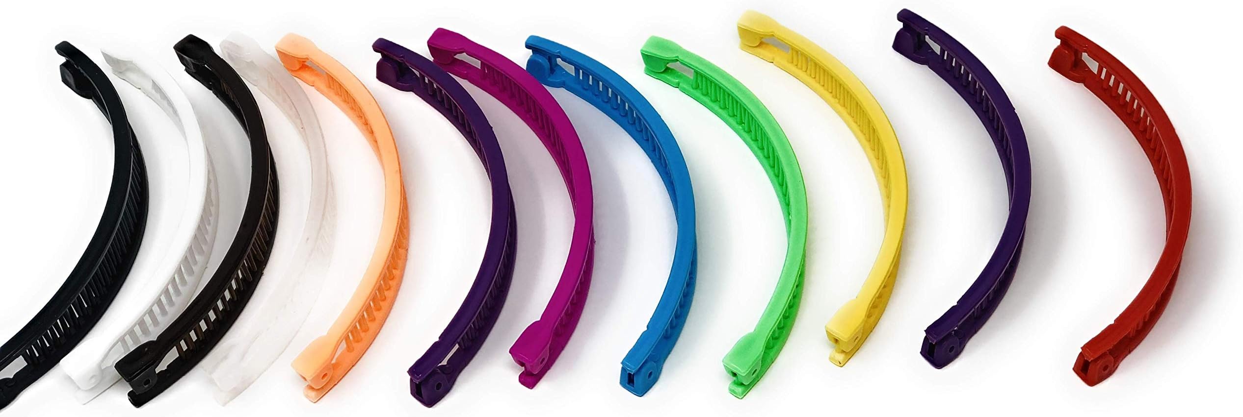 12 Pcs COMB BANANA CLIP HAIR RISER CLAW JAW INTERLOCKING LOT 6"