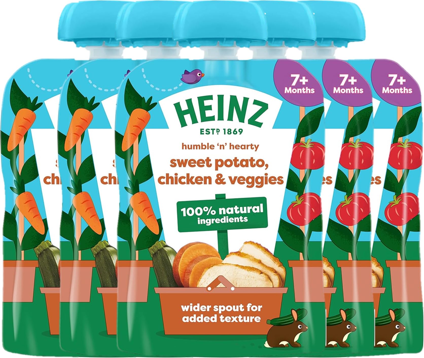 Heinz Baby Food Sweet Potato, Chicken and Veggies Pouch 5x130g