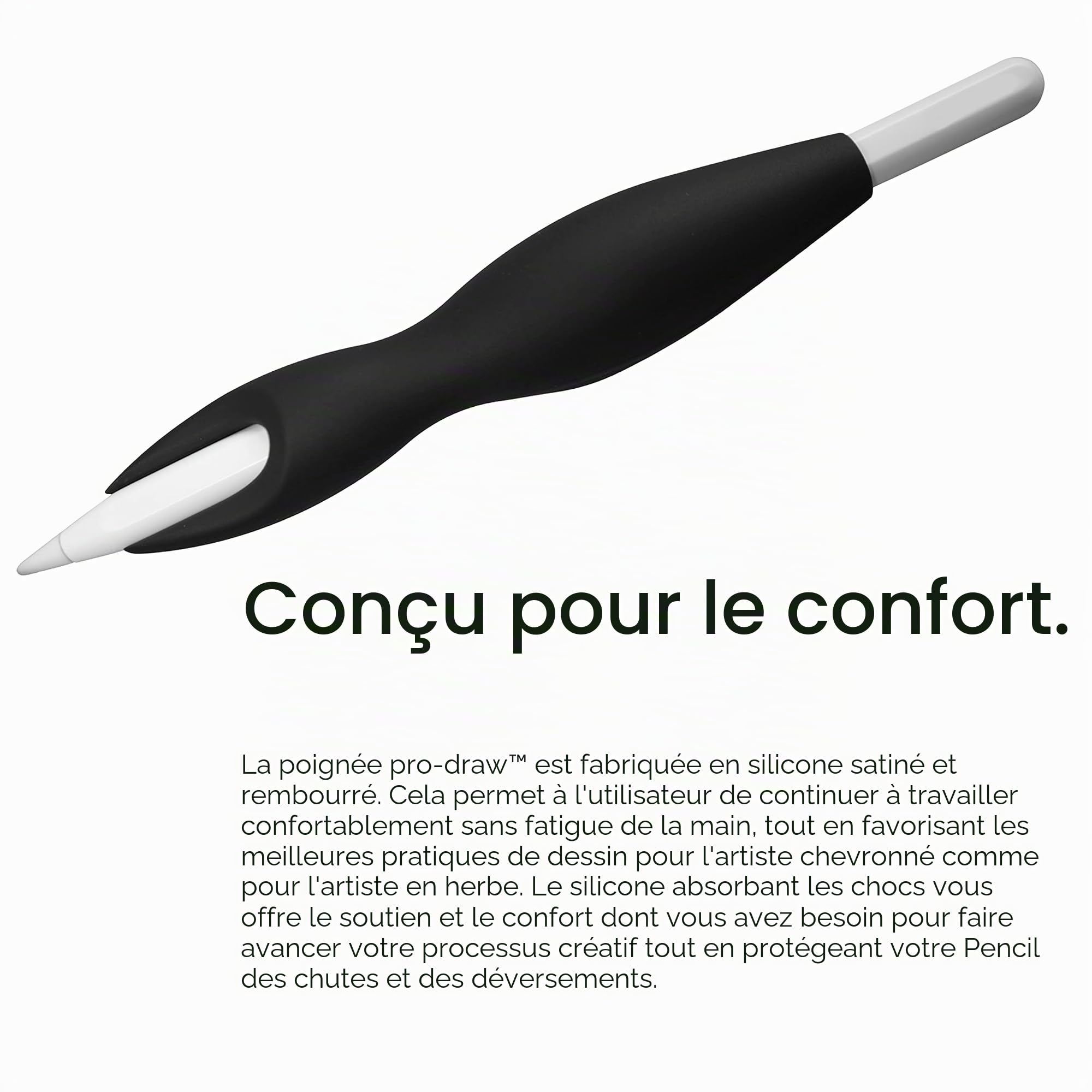 La poignée pour Apple Pencil 1ère et 2ème génération // plus de confort et un meilleur contrôle.
