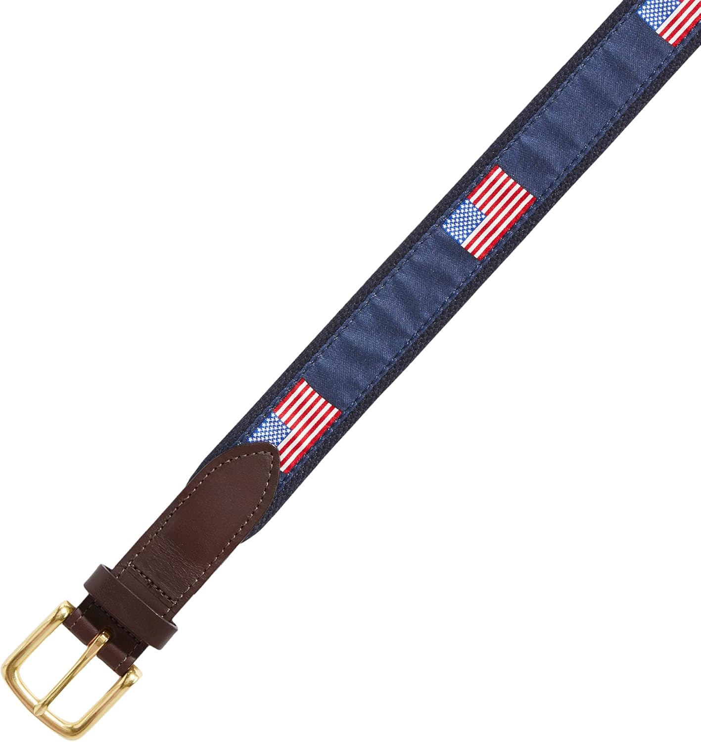 vineyard vines Men's American Flags Canvas Club Belt