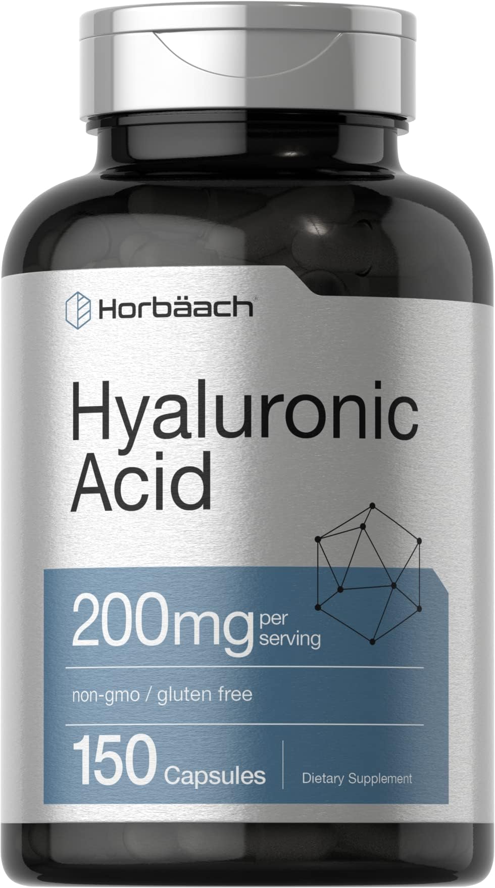 Hyaluronic Acid Supplement | 200 mg | 150 Capsules | Non-GMO and Gluten Free Supplement