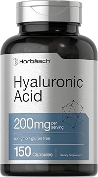 Horbäach Hyaluronic Acid Supplement | 200 mg | 150 Capsules | Non-GMO and Gluten Free Supplement