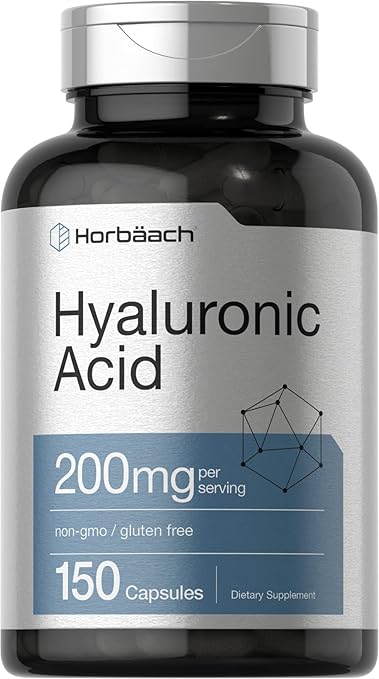 Horbäach Hyaluronic Acid Supplement | 200 mg | 150 Capsules | Non-GMO and Gluten Free Supplement