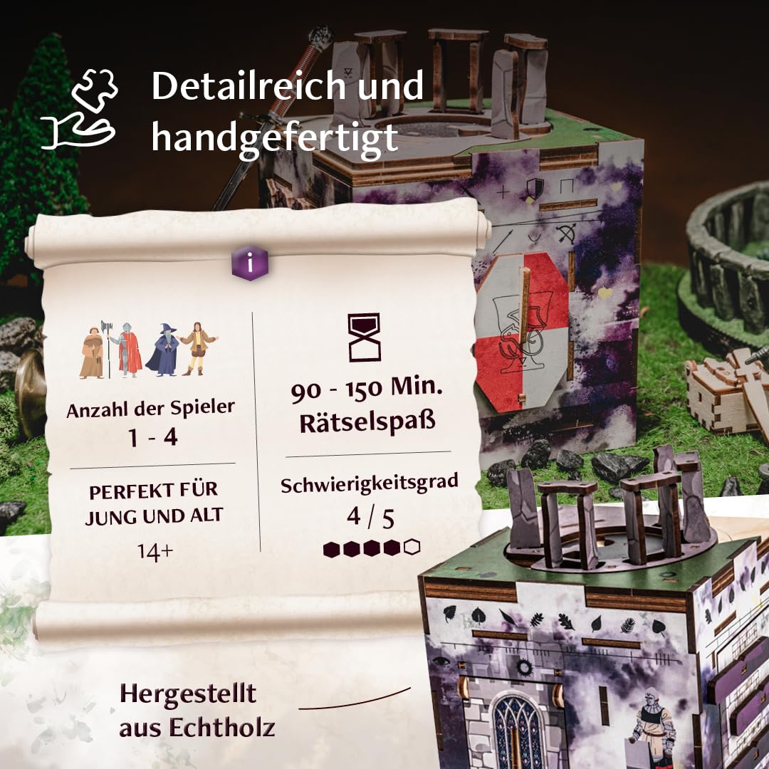 INSCAPE Cluebox Stonehenge´s Legacy interaktives 3D Holzpuzzle mit geheimen Mechanismen - Erlebe das Escape Room Spiel– Ideal für Rätselfans und Erwachsene - Rätselbox - Puzzle Box - Geschenk