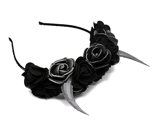 Miniatura 3 de Diadema hecha a mano con cuernos negros y plateados