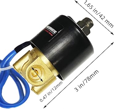 1/4 NPT Brass Electric Solenoid Valve 12V DC Normally Closed VITON (Standard USA Pipe Thread). Solid Brass, Direct Acting, Viton Gasket Solenoid Valve by AOMAG