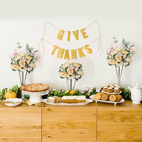 Miniatura 3 de Sziqiqi Juego de 2 centros de mesa altos metálicos para mesas de recepción de boda Florero dorado con soporte Decoración de base para fiestas,