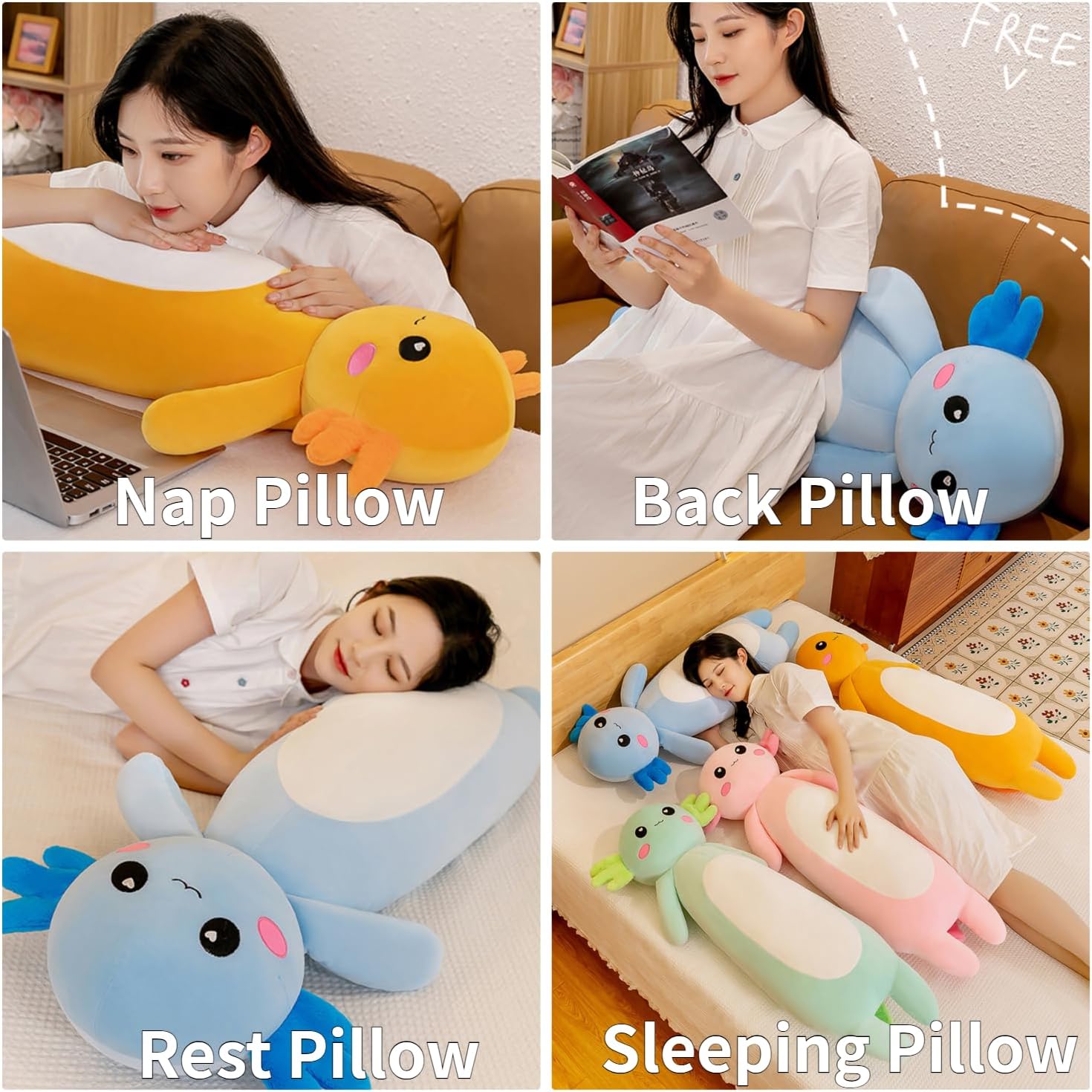 ロング Axolotl ぬいぐるみ 枕 ピンク Axolotl ぬいぐるみ 女の子 男の子 サラマンダー ぬいぐるみ クリスマス ギ