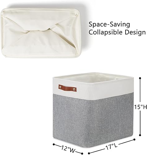 Vista 278 de DULLEMELO Canastas de almacenamiento pequeñas de 15 x 6 x 5.5 pulgadas, contenedores de almacenamiento de tela para tanque de inodoro