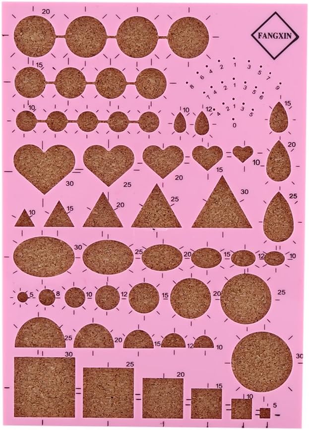 Aramox 4 Colors Quilling Tool Kit, DIY Paper Craft Supplies with Plastic Template Board, Slotted Pen, Tweezer, 40 Bead Needles for Making Flowers, Animals, Leaves (Pink)
