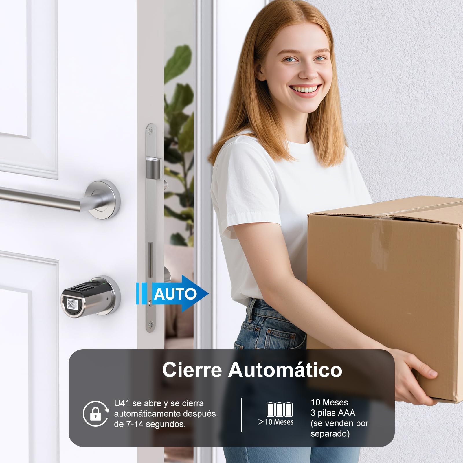 WELOCK ToucA51 Pro Smart Lock,Cerradura con Huella Digital,Contraseña,Tarjeta RFID y APP,Cerradura Inteligente WiFi,cerradura electronica exterior 40/30 para puertas de 50 a 100mm,Fácil instalación
