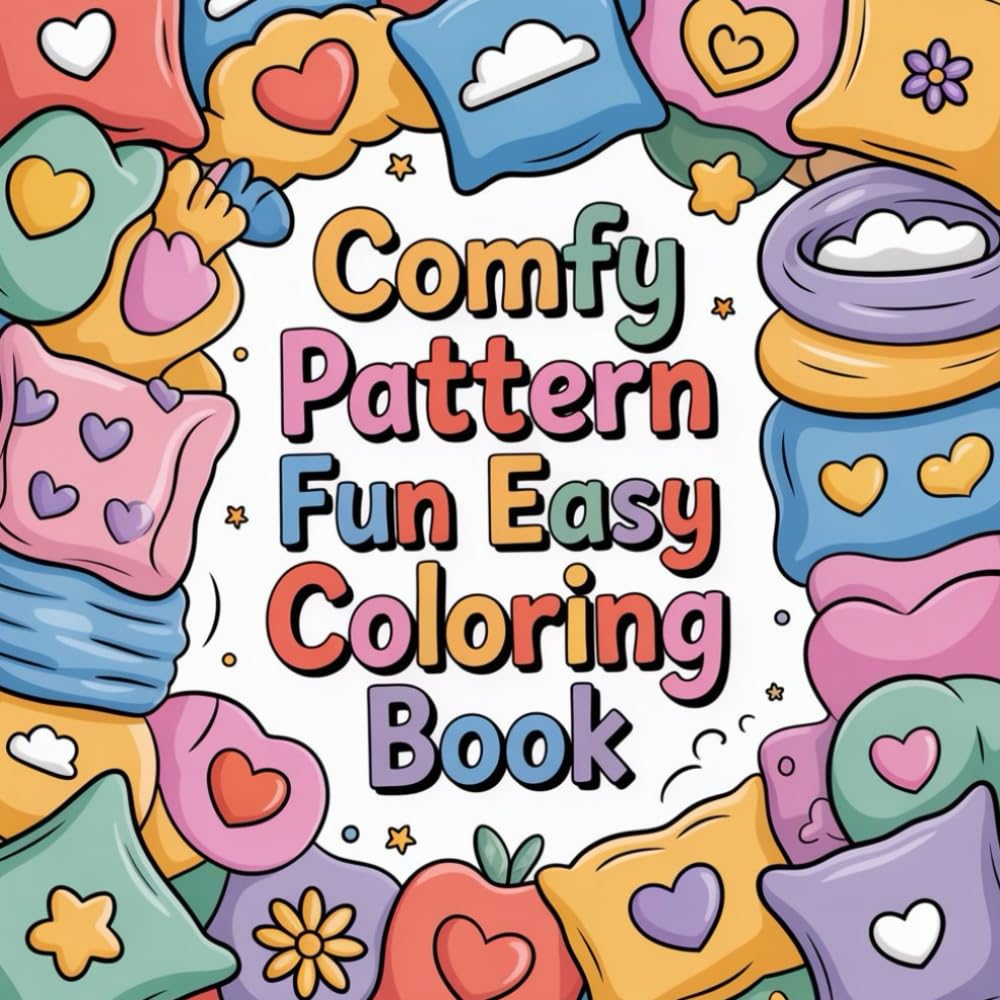 Comfy Pattern Fun Easy Coloring book: cute coloring book for kids, coloring book for adults, kawaii coloring book, Coloring Book for Adults and Kids, ... pattern coloring, calming pattern coloring