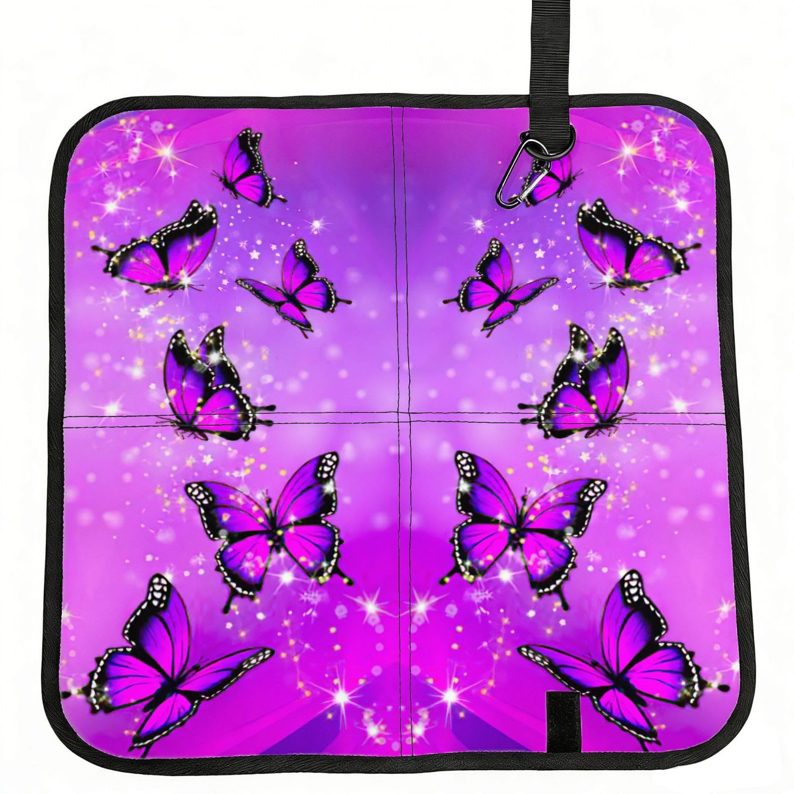 bghdfa Butterfly Print Outdoor Sitting Mat Waterproof Oxford Cloth Seat Cushion Folding Foam Camping Seat For Picnic