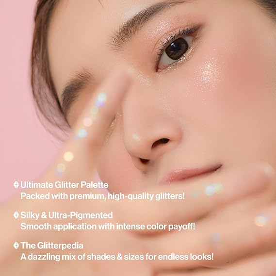 UNLEASHIA Glitterpedia Eye Shadow Palette NO1 - Shimmer Eyeshadow Palette with Versatile Glitter Textures - Eye Makeup Palette for Brown Eyes, Blue Eyes - Paletas de Sombras para Ojos