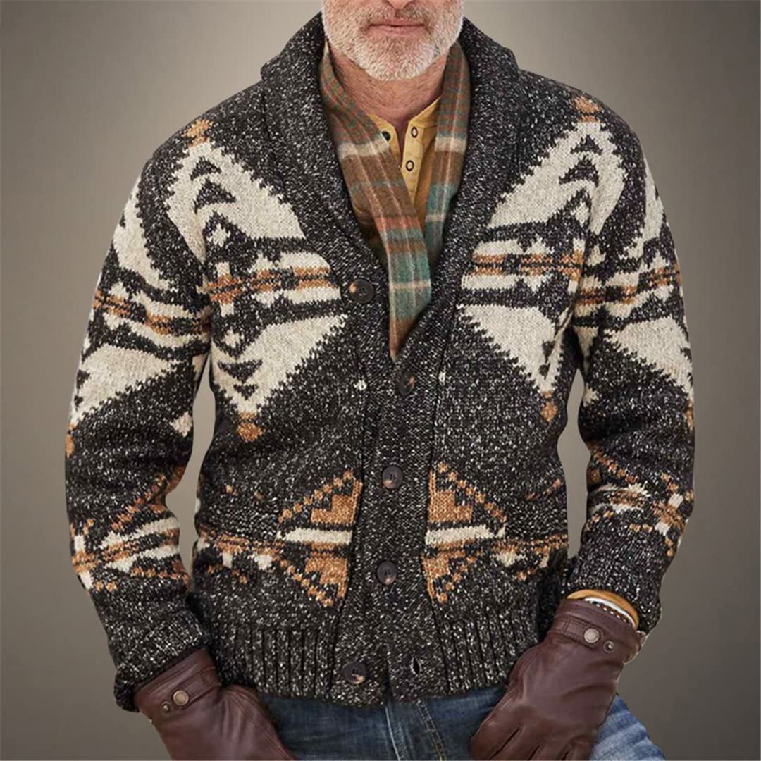 Zadaos Chaqueta de punto vintage para hombre, suéter de punto para otoño, invierno, botón de negocios, chaqueta casual, Nmy128green, XL