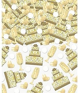 Amscan 373675 Cake & Champagne Mega Value Confetti Wedding and Engagement Party
