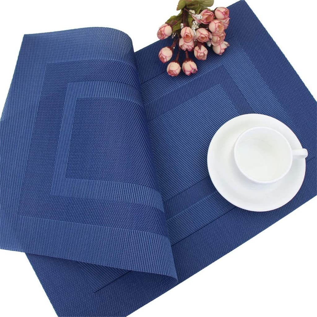 Salvamanteles, manteles individuales y posavasos, Juego de 8 piezas de manteles individuales lavables de PVC, juego de manteles individuales, accesorios de cocina, posavasos, alfombrilla de vino, deco