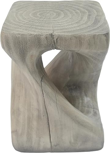 Miniatura 68 de kevinplus Mesa auxiliar redonda de madera para sala de estar, mesa auxiliar retro en relieve para apartamento, dormitorio, oficina (diámetro 20.5 x