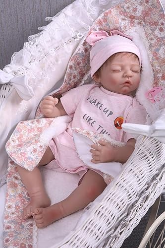 Miniatura 4 de Reborn Baby Dolls Girl - Muñeca de silicona suave al tacto de vinilo para dormir, muñecas reales de 22 pulgadas, regalo para mayores de 3 años
