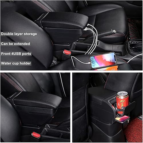 Miniatura 6 de Caja de reposabrazos para Nissan Almera Versa 2016-2019, caja de almacenamiento central de automóvil, organizador interior de consolas centrales de