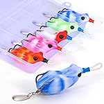 YONGZHI Fishing Lures,Bass Fishing Frog Lure, 5Pcs Topwater Fishing Frog Lures Soft Swimbaits for Pike Snakehead Salmon Trout Catfish